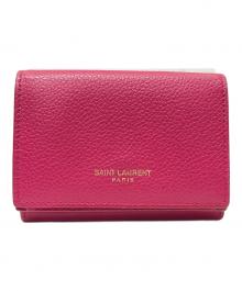 Saint Laurent Paris（サンローランパリ）の古着「3つ折り財布」｜ショッキングピンク