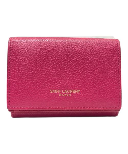 Saint Laurent Paris（サンローランパリ）Saint Laurent Paris (サンローランパリ) 3つ折り財布 ショッキングピンク サイズ:-の古着・服飾アイテム