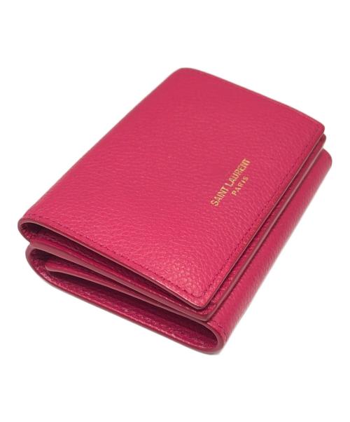 Saint Laurent Paris（サンローランパリ）Saint Laurent Paris (サンローランパリ) 3つ折り財布 ショッキングピンク サイズ:-の古着・服飾アイテム
