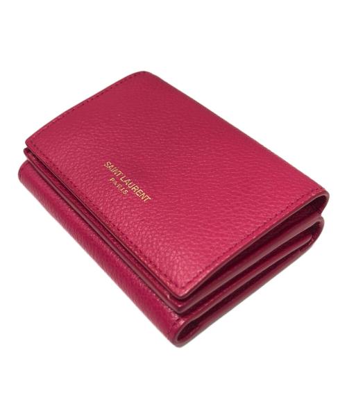 Saint Laurent Paris（サンローランパリ）Saint Laurent Paris (サンローランパリ) 3つ折り財布 ショッキングピンク サイズ:-の古着・服飾アイテム