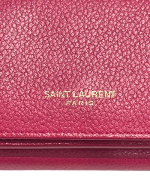 Saint Laurent Paris（サンローランパリ）Saint Laurent Paris (サンローランパリ) 3つ折り財布 ショッキングピンク サイズ:-の古着・服飾アイテム