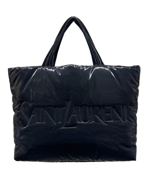 Saint Laurent Paris（サンローランパリ）Saint Laurent Paris (サンローランパリ) パファートートバッグ/ロゴデザイントートバッグ ブラックの古着・服飾アイテム