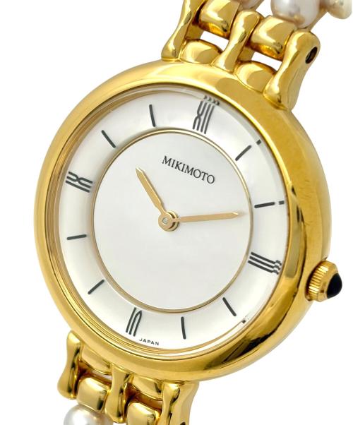 MIKIMOTO（ミキモト）MIKIMOTO (ミキモト) Pearl Bracelet Watch パールブレスレットウォッチ Ref.NS1004PF 24mm ホワイトシェル文字盤 ホワイトシェル文字盤 サイズ:24mm/16.5cmの古着・服飾アイテム