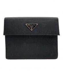 PRADA（プラダ）の古着「2つ折り財布」｜ブラック
