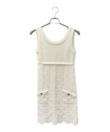 CHANEL（シャネル）の古着「ノースリーブニットワンピース」｜ホワイト