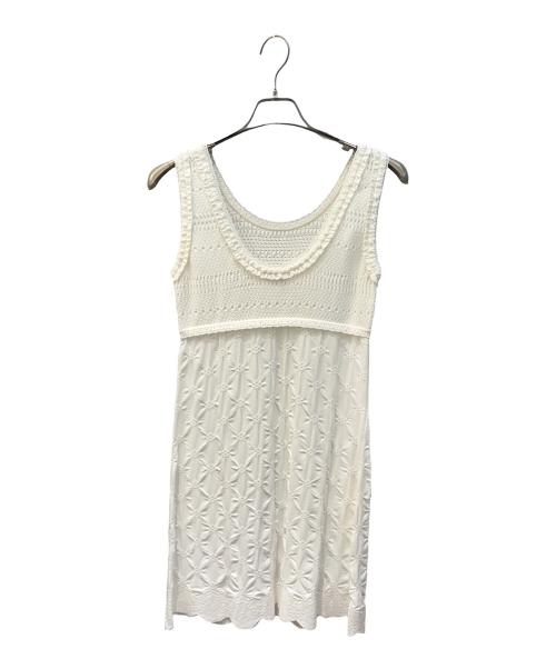 CHANEL（シャネル）CHANEL (シャネル) ノースリーブニットワンピース ホワイト サイズ:40の古着・服飾アイテム