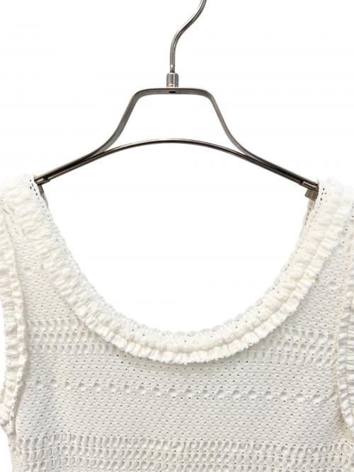 CHANEL（シャネル）CHANEL (シャネル) ノースリーブニットワンピース ホワイト サイズ:40の古着・服飾アイテム