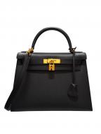 HERMESエルメス）の古着「Kelly 28 ケリー28 外縫い/ヴォーエプソン/ダークネイビー系/ゴールド金具/□M刻印 2009年製」｜ダークネイビー