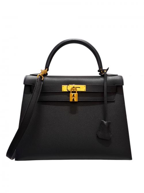 HERMES（エルメス）HERMES (エルメス) Kelly 28 ケリー28 外縫い/ヴォーエプソン/ダークネイビー系/ゴールド金具/□M刻印 2009年製 ダークネイビー サイズ:28の古着・服飾アイテム
