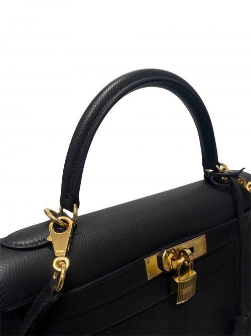 HERMES（エルメス）HERMES (エルメス) Kelly 28 ケリー28 外縫い/ヴォーエプソン/ダークネイビー系/ゴールド金具/□M刻印 2009年製 ダークネイビー サイズ:28の古着・服飾アイテム