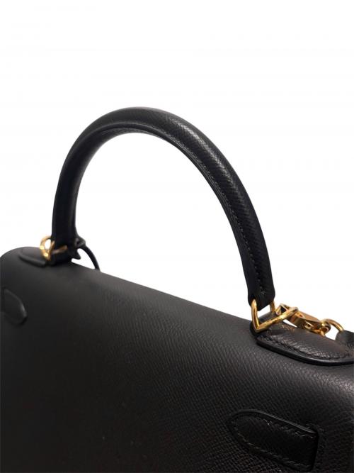 HERMES（エルメス）HERMES (エルメス) Kelly 28 ケリー28 外縫い/ヴォーエプソン/ダークネイビー系/ゴールド金具/□M刻印 2009年製 ダークネイビー サイズ:28の古着・服飾アイテム
