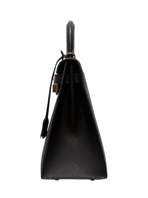HERMES（エルメス）HERMES (エルメス) Kelly 28 ケリー28 外縫い/ヴォーエプソン/ダークネイビー系/ゴールド金具/□M刻印 2009年製 ダークネイビー サイズ:28の古着・服飾アイテム