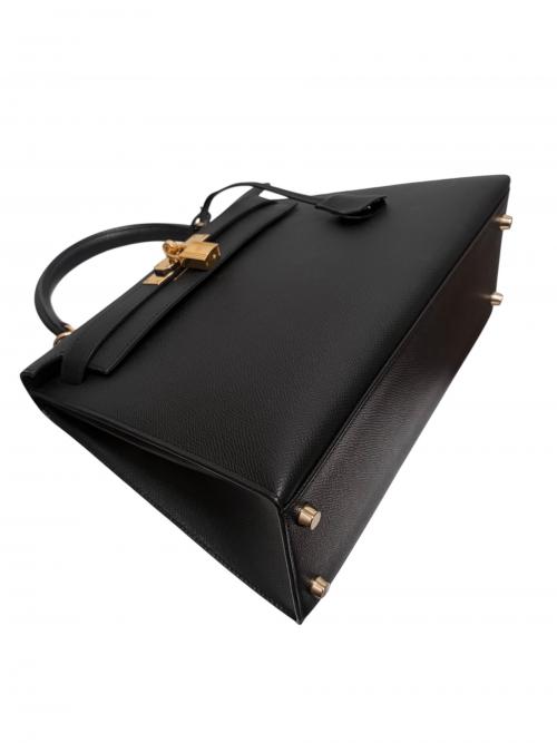 HERMES（エルメス）HERMES (エルメス) Kelly 28 ケリー28 外縫い/ヴォーエプソン/ダークネイビー系/ゴールド金具/□M刻印 2009年製 ダークネイビー サイズ:28の古着・服飾アイテム