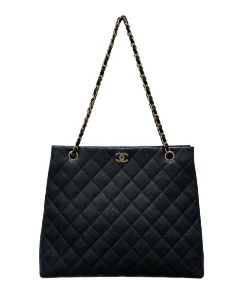 CHANEL（シャネル）CHANEL (シャネル) ココマーク マトラッセ チェーントートバッグ ブラックの古着・服飾アイテム