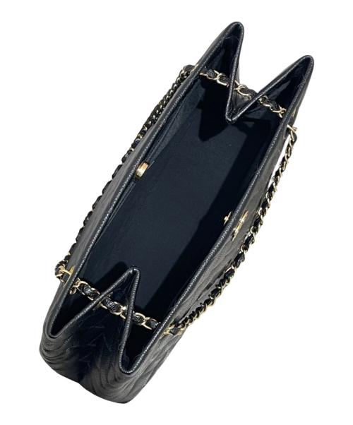 CHANEL（シャネル）CHANEL (シャネル) ココマーク マトラッセ チェーントートバッグ ブラックの古着・服飾アイテム
