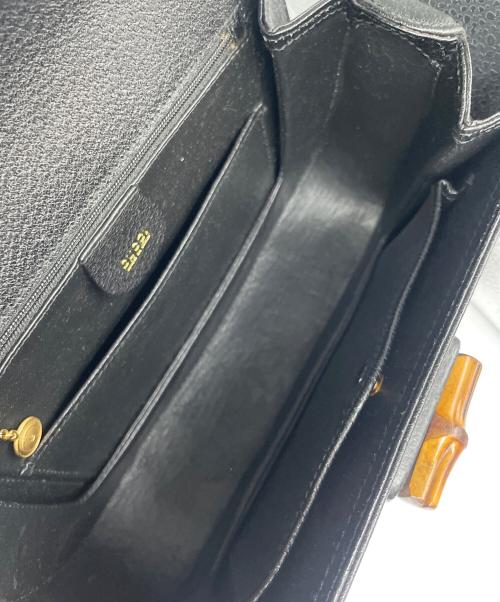 GUCCI（グッチ）GUCCI (グッチ) バンブーハンドル2WAYバッグ ブラックの古着・服飾アイテム