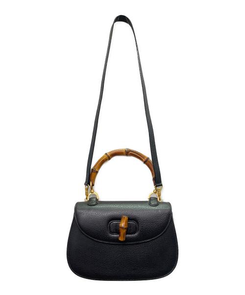 GUCCI（グッチ）GUCCI (グッチ) バンブーハンドル2WAYバッグ ブラックの古着・服飾アイテム