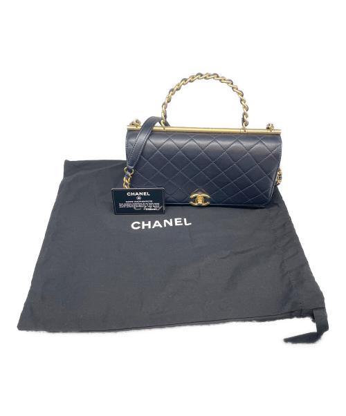 CHANEL（シャネル）CHANEL (シャネル) マトラッセ トップハンドル ネイビーの古着・服飾アイテム