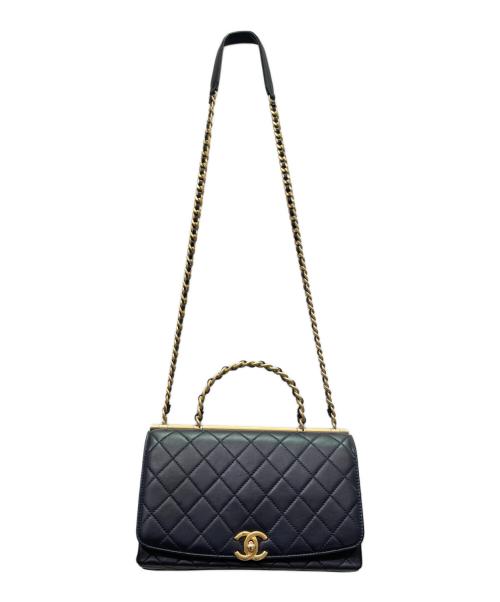 CHANEL（シャネル）CHANEL (シャネル) マトラッセ トップハンドル ネイビーの古着・服飾アイテム