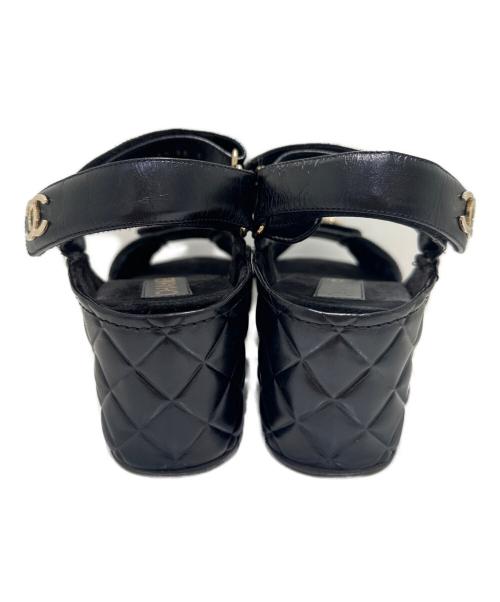 CHANEL（シャネル）CHANEL (シャネル) ココマークストラップサンダル ブラック サイズ:35Cの古着・服飾アイテム