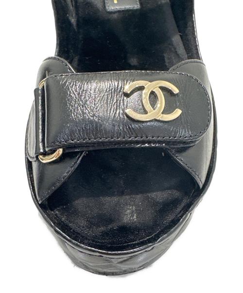 CHANEL（シャネル）CHANEL (シャネル) ココマークストラップサンダル ブラック サイズ:35Cの古着・服飾アイテム