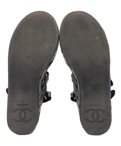 CHANEL（シャネル）CHANEL (シャネル) ココマークストラップサンダル ブラック サイズ:35Cの古着・服飾アイテム