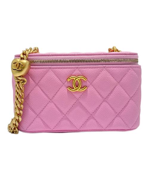 CHANEL（シャネル）CHANEL (シャネル) チェーンショルダーバニティバッグ ピンクの古着・服飾アイテム