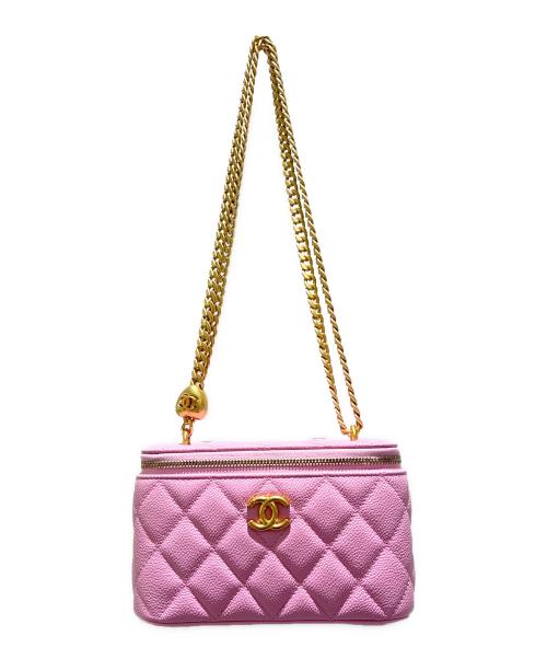 CHANEL（シャネル）CHANEL (シャネル) チェーンショルダーバニティバッグ ピンクの古着・服飾アイテム