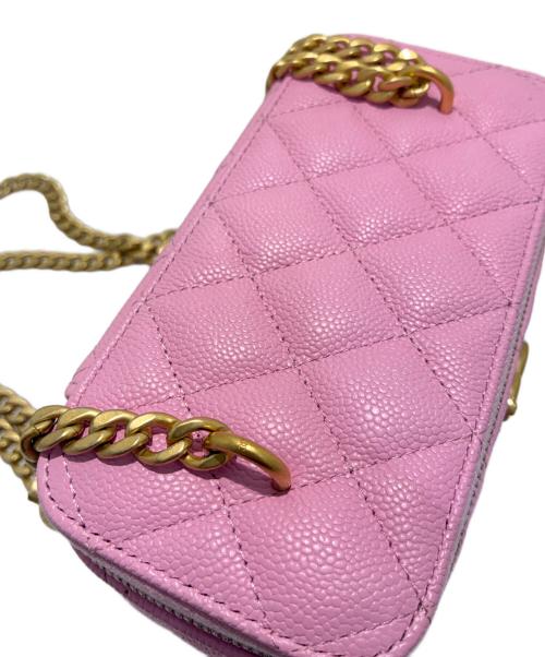CHANEL（シャネル）CHANEL (シャネル) チェーンショルダーバニティバッグ ピンクの古着・服飾アイテム