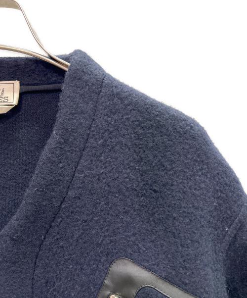 HERMES（エルメス）HERMES (エルメス) ウールカシミヤジャケット/カシミヤ混フリース/レザーパイピングフリース ネイビー サイズ:XSの古着・服飾アイテム