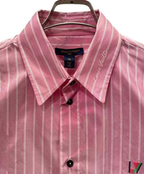 LOUIS VUITTON（ルイ ヴィトン）LOUIS VUITTON (ルイ ヴィトン) 24SS Double Stripe Silk Shirt ダブルストライプ シルクシャツ ピンク サイズ:36の古着・服飾アイテム