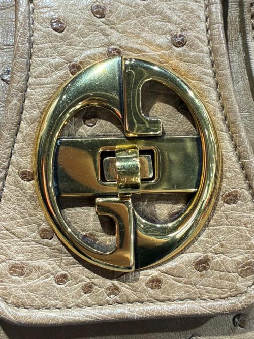 GUCCI（グッチ）GUCCI (グッチ) オーストリッチボストンバッグ/251822 ブラウン サイズ:-の古着・服飾アイテム