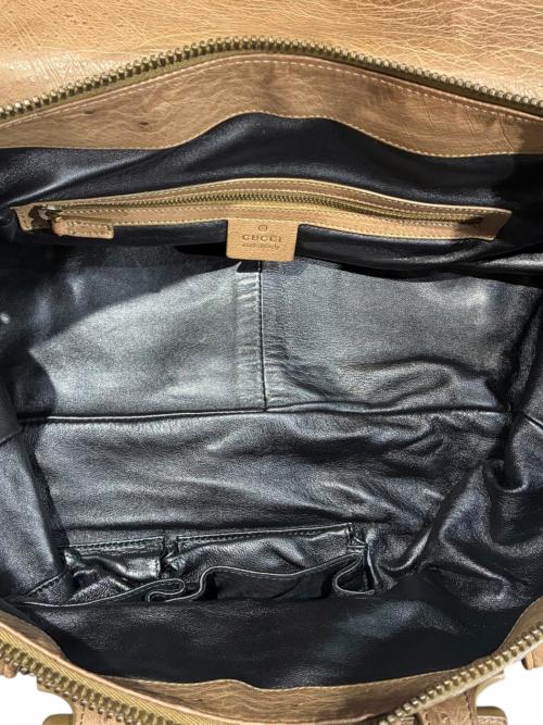 GUCCI（グッチ）GUCCI (グッチ) オーストリッチボストンバッグ/251822 ブラウン サイズ:-の古着・服飾アイテム