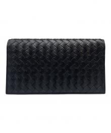 BOTTEGA VENETA（ボッテガベネタ）の古着「イントレチャートロングウォレット」｜ブラック