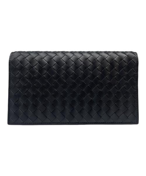 BOTTEGA VENETA（ボッテガベネタ）BOTTEGA VENETA (ボッテガベネタ) イントレチャートロングウォレット ブラックの古着・服飾アイテム