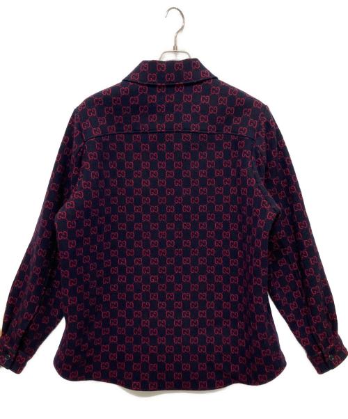 GUCCI（グッチ）GUCCI (グッチ) GG柄ジップアップジャケット ネイビー サイズ:46の古着・服飾アイテム