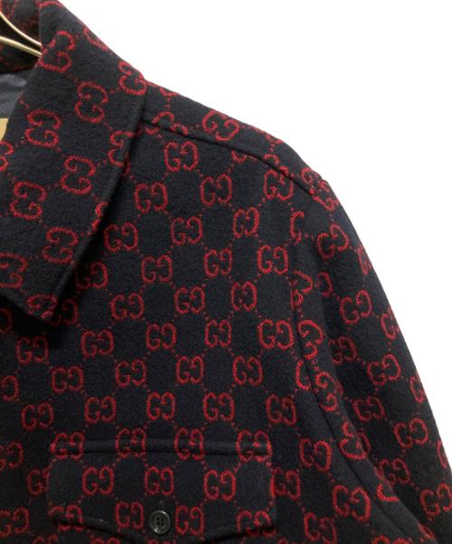 GUCCI（グッチ）GUCCI (グッチ) GG柄ジップアップジャケット ネイビー サイズ:46の古着・服飾アイテム