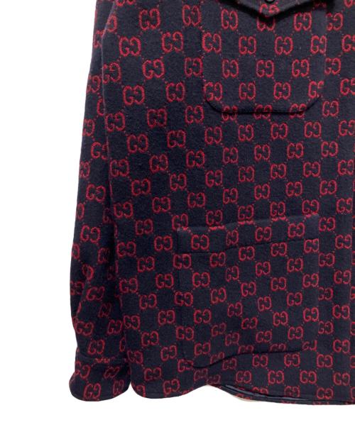 GUCCI（グッチ）GUCCI (グッチ) GG柄ジップアップジャケット ネイビー サイズ:46の古着・服飾アイテム