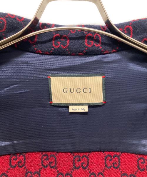 GUCCI（グッチ）GUCCI (グッチ) GG柄ジップアップジャケット ネイビー サイズ:46の古着・服飾アイテム