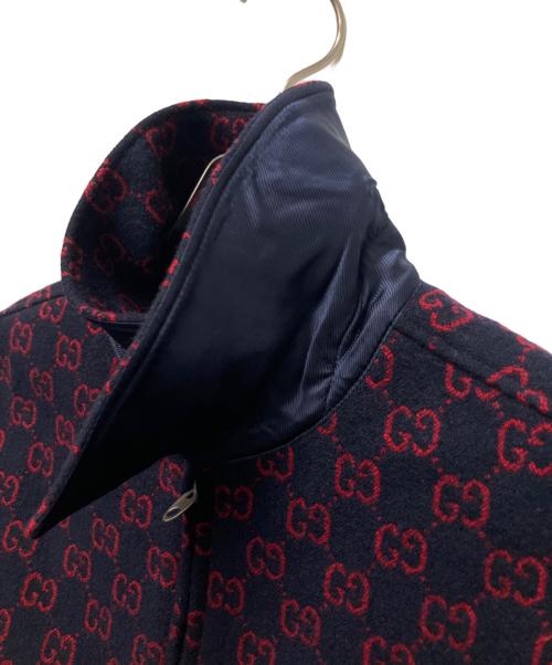 GUCCI（グッチ）GUCCI (グッチ) GG柄ジップアップジャケット ネイビー サイズ:46の古着・服飾アイテム