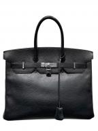 HERMESエルメス）の古着「Birkin 35 バーキン 35/アルデンヌ/ブラック/シルバー金具/□H刻印/2004年製」｜ブラック