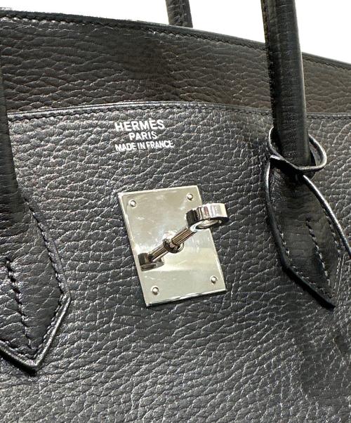 HERMES（エルメス）HERMES (エルメス) Birkin 35 バーキン 35/アルデンヌ/ブラック/シルバー金具/□H刻印/2004年製 ブラック サイズ:35の古着・服飾アイテム
