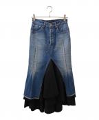 MADISON BLUEマディソンブルー）の古着「5POCKET REMAKE FRILL SK DENIM」｜インディゴ