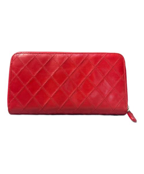 CHANEL（シャネル）CHANEL (シャネル) マトラッセ ピコローレ ラウンド ジッピー ウォレット レッドの古着・服飾アイテム