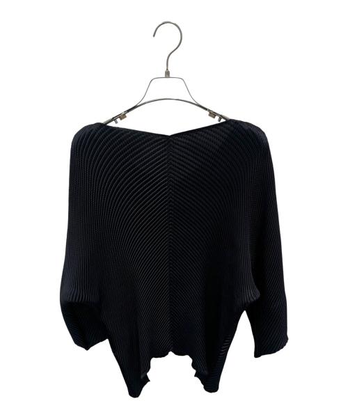 ISSEY MIYAKE（イッセイミヤケ）ISSEY MIYAKE (イッセイミヤケ) 七分丈プリーツトップス ブラック サイズ:2の古着・服飾アイテム