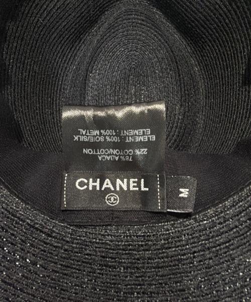 CHANEL（シャネル）CHANEL (シャネル) ココデザインストローハット ブラック サイズ:Mの古着・服飾アイテム