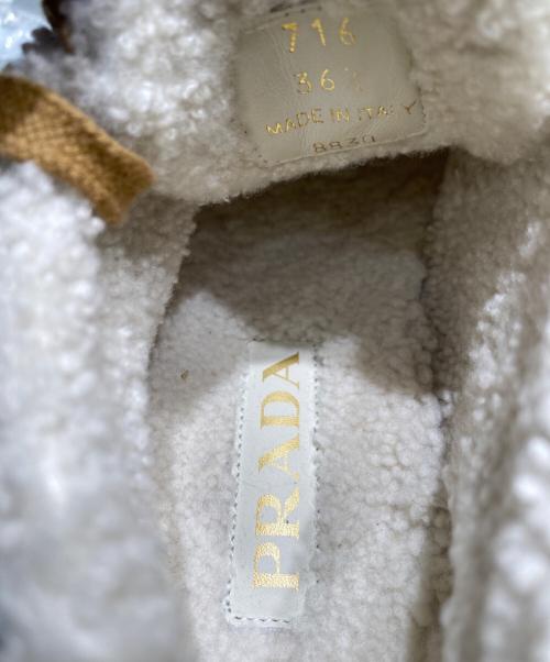 PRADA（プラダ）PRADA (プラダ) ムートンチャッカーブーツ ベージュ サイズ:36 1/2の古着・服飾アイテム