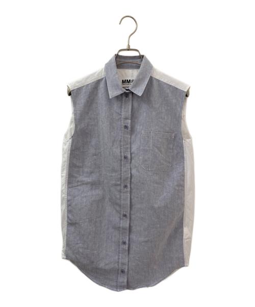 MM6 Maison Margiela（エムエムシックスメゾンマルジェラ）MM6 Maison Margiela (エムエムシックスメゾンマルジェラ) ノースリーブシャツ・ショーツ スカイブルー サイズ:38の古着・服飾アイテム