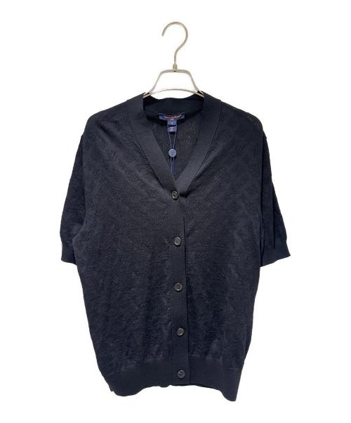 LOUIS VUITTON（ルイ ヴィトン）LOUIS VUITTON (ルイ ヴィトン) Monogram Short Sleeve Knit Cardigan/モノグラム 半袖ニットカーディガン/RW252WW SXX FTKC26 ブラック サイズ:S 未使用品の古着・服飾アイテム