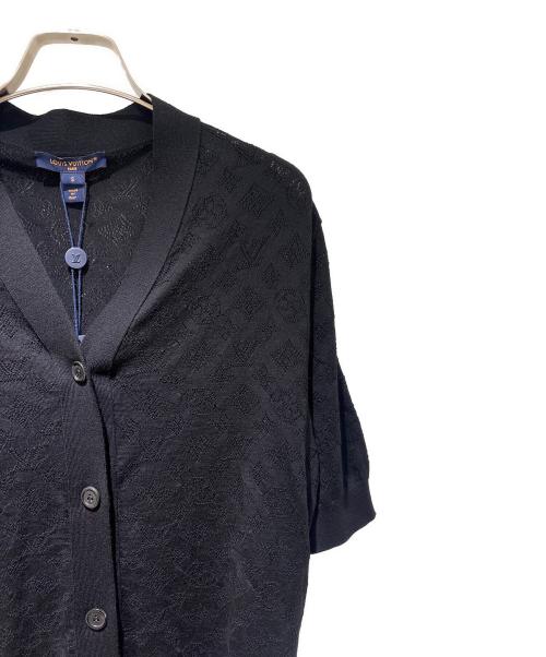 LOUIS VUITTON（ルイ ヴィトン）LOUIS VUITTON (ルイ ヴィトン) Monogram Short Sleeve Knit Cardigan/モノグラム 半袖ニットカーディガン/RW252WW SXX FTKC26 ブラック サイズ:S 未使用品の古着・服飾アイテム